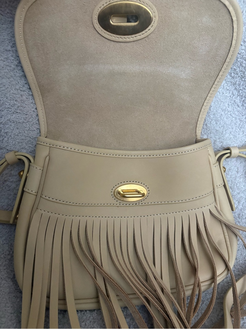 Dooney & Bourke Lulu Fiona Fringe Crossbody Bag in Cream NWT - Picture 7 of 16